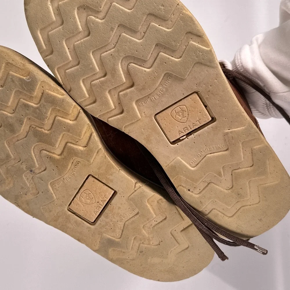 Ariat Brown Leather Moc Toe Chukka with White Traction Sole